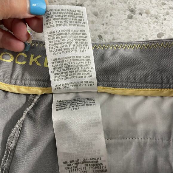 Dockers pants chinos women's 14 gray cotton light wash cropped comfortable - Picture 7 of 15